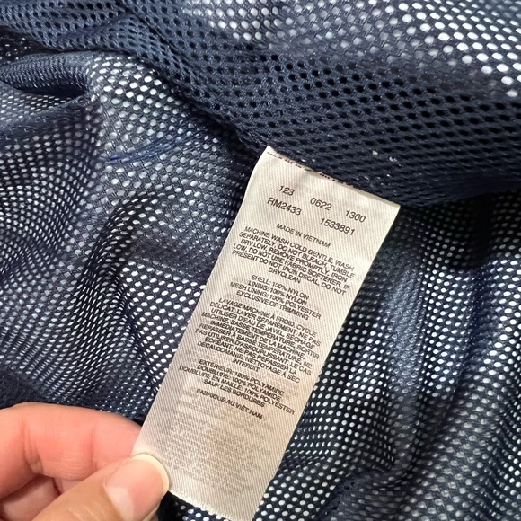 Columbia 100% Nylon Rain Coat Jacket Hooded Cobalt Blue - Picture 9 of 9